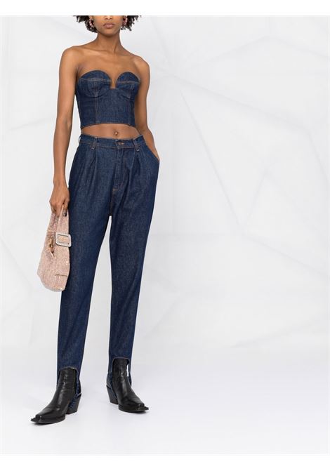 Top crop in denim in blu - MAGDA BUTRYM  donna MAGDA BUTRYM | 104722NVY
